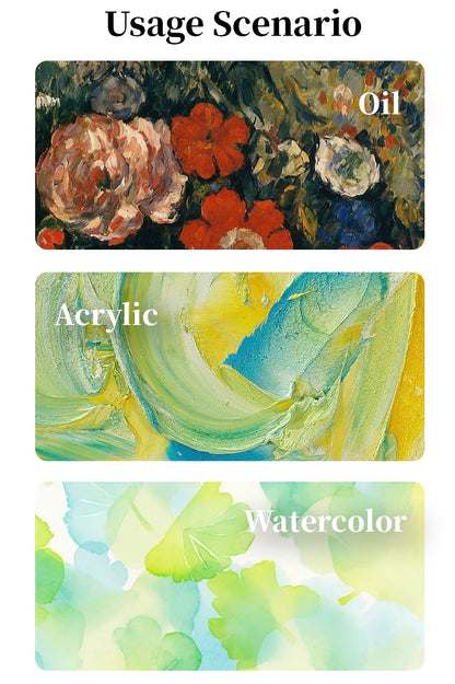 Paul Cezanne-OasisArt Synthetic Paint Brushes Set (25pcs with canvas roll and palette knife) for Acrylic Oil Watercolor Painting