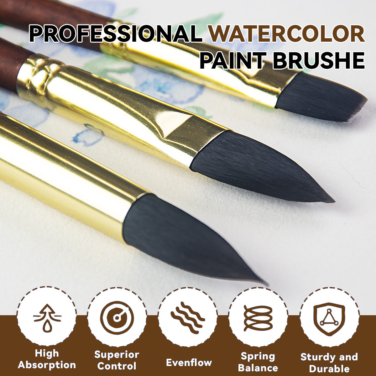 Paul Cezanne Synthetic Squirrel Hair Paint Brushes Set (10pcs)