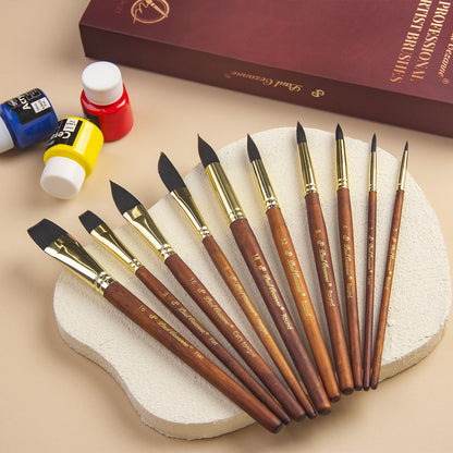 Paul Cezanne Synthetic Squirrel Hair Paint Brushes Set (10pcs)