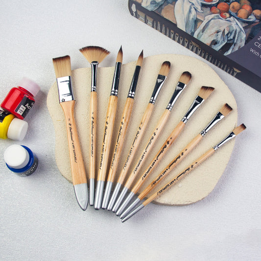 Paul Cezanne-OasisArt Synthetic Paint Brushes Set (25pcs with canvas roll and palette knife) for Acrylic Oil Watercolor Painting