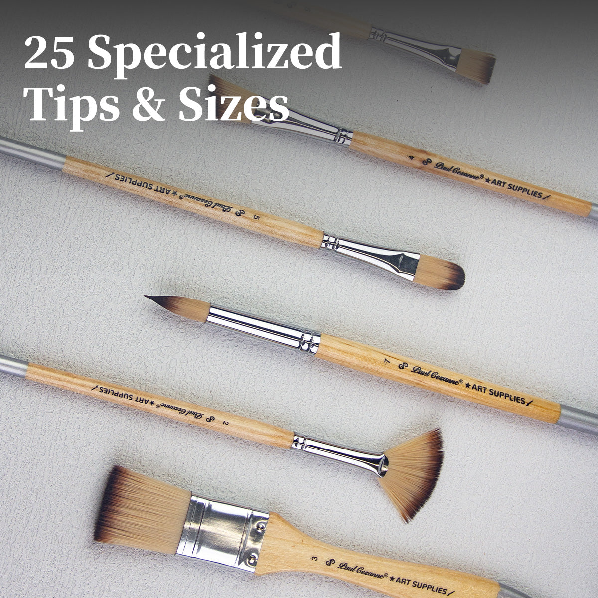 Paul Cezanne-OasisArt Synthetic Paint Brushes Set (25pcs with canvas roll and palette knife) for Acrylic Oil Watercolor Painting