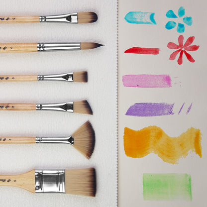 Paul Cezanne-OasisArt Synthetic Paint Brushes Set (25pcs with canvas roll and palette knife) for Acrylic Oil Watercolor Painting