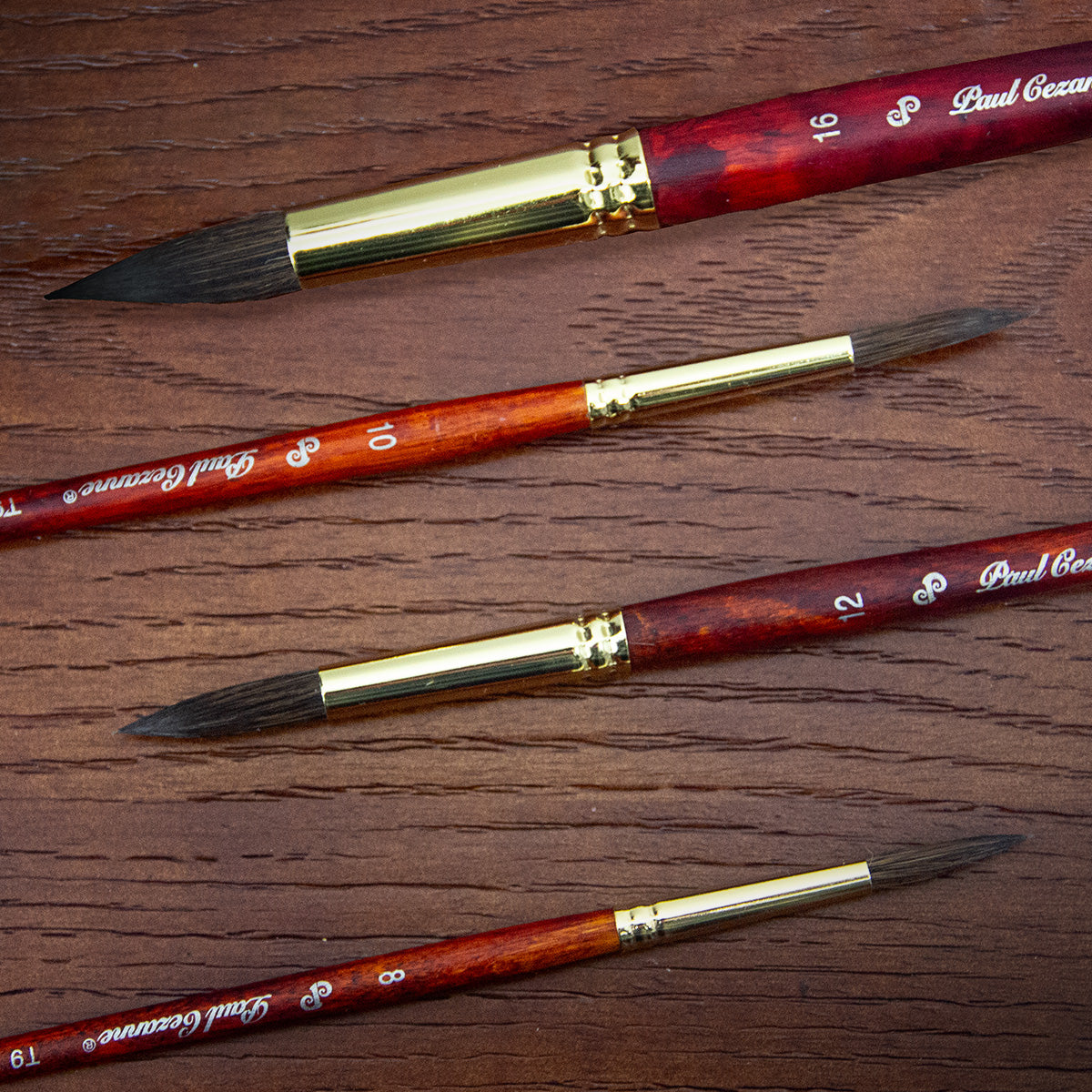 Paul Cezanne High Quality Squirrel Hair Paint Brushes Set (10 pcs) For Watercolour Gouache Ink Painting