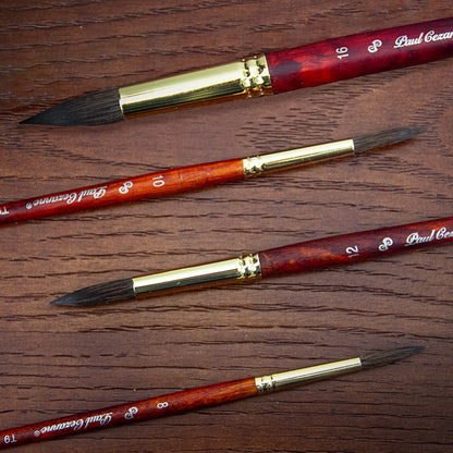 Paul Cezanne High Quality Squirrel Hair Paint Brushes Set (10 pcs) For Watercolour Gouache Ink Painting