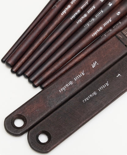 VOUVES ONGS Premium Handmade Artist Brush Set – 10-Piece Mixed Squirrel Hair & Synthetic Watercolour Brushes with Travel Case – Ideal for Watercolour, Gouache & Ink