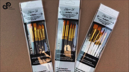 Synthetic Paint Brushes Set (5 pcs) Angular, Flat, Round, Filbert, Mixed set